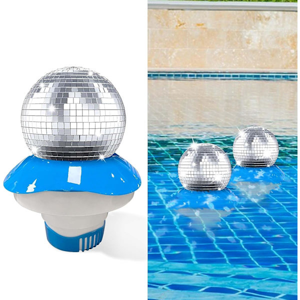 Uima-allas kloorikellukke disco-pallolla, Uima-allas kasaantaittuva kloorikellukke klooritableteille, uppoamaton spa-kemikaalien annostelija