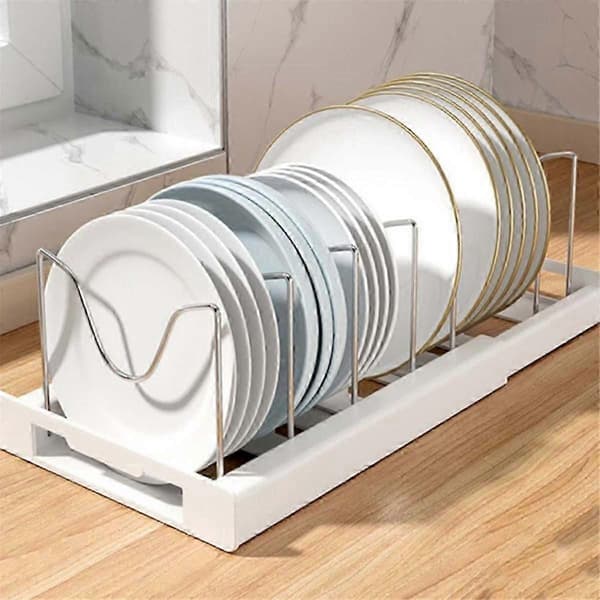 Expandable Pot Lid Holder Under Cabinet - Rubber Dipped Pot Organizer for Kitchen