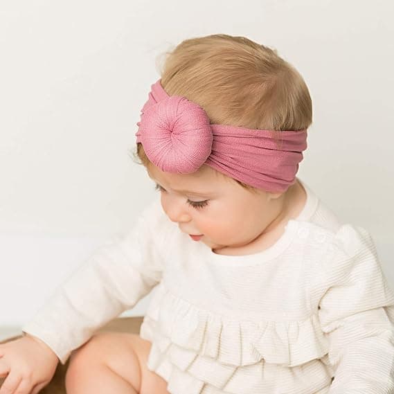 5-pack baby-pannband för flickor med rosett