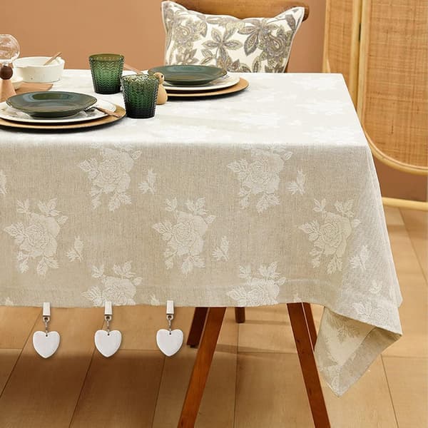 8 dugvægtsklemmer - 4*4 cm, marmor & hjerteformede - til picnic, camping, bryllup - hvid