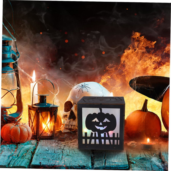 Ghost Pumpkin Lamppu Pöytälevy Sisustus Halloween Sisustus Puu Sisustus Halloween kuviovalaisin Halloween Lyhty Valot Pumpkin La