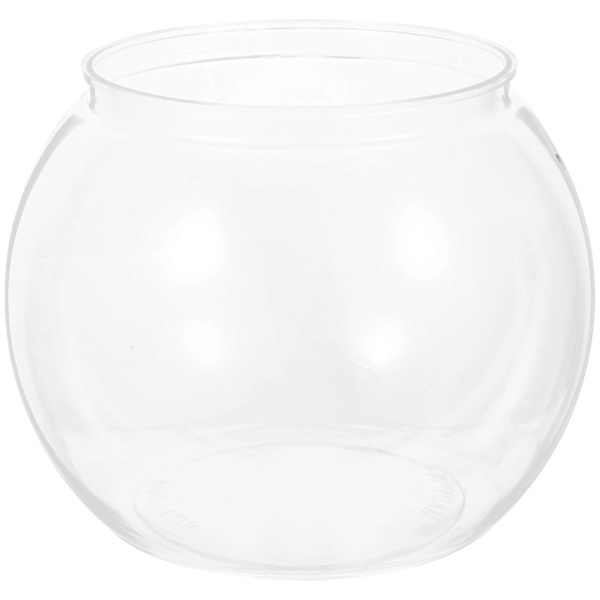 Lille Plastik Fiskeskål, Akvarium til Bord, Klar Rund Fiskeskål, Guldfisk Akvarium, Transparent Transparent 19.5X19.5X18CM