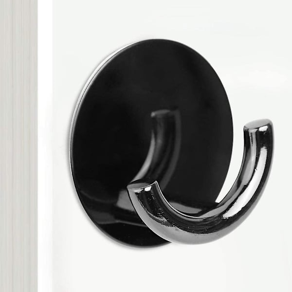 Rustfrit Stål + Zink Legering Klæbende Væghængere Adhesive Hooks Til Håndklæde, Skabe, Badeværelse, Soveværelse, Køkken Og Kontor (1 stk, Sort)