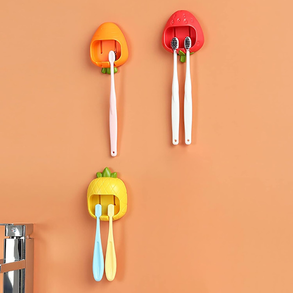 Multifunktionelt vægmonteret opbevaringsstativ, justerbar tandbørsteholder, badehåndklæde, sammenklappelig pasta tørrestativ (Orange,