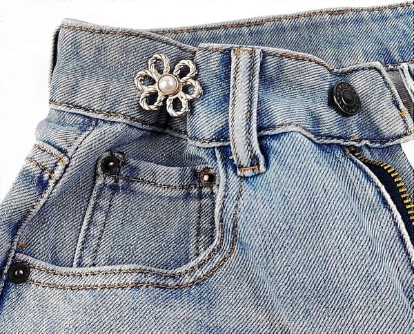 18 sæt blomsterformede jeansknapper, bukse-taljejustering, justerbart taljespænde