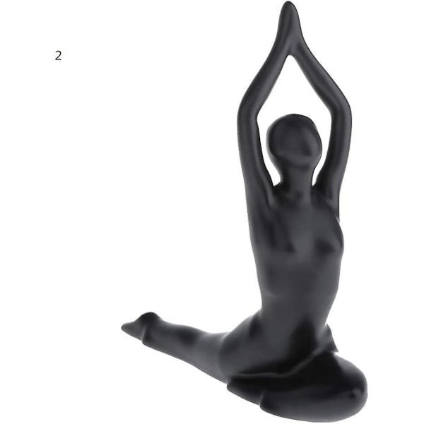 Enkel Figur Kreativ Keramisk Prydnad, Keramisk Flickfigur Yoga Abstrakt Svart Modell Kvinna Staty Statuett Figurer Prydnader Kontor Hem
