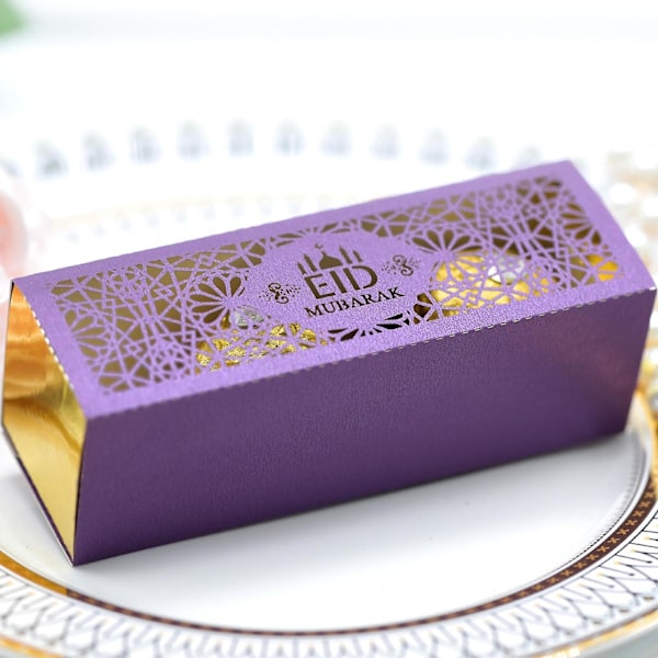 Lilla 50-pak Candy Box Chokolade Gaveæske Glædelig Jul Begivenhed Festartikler Lilla