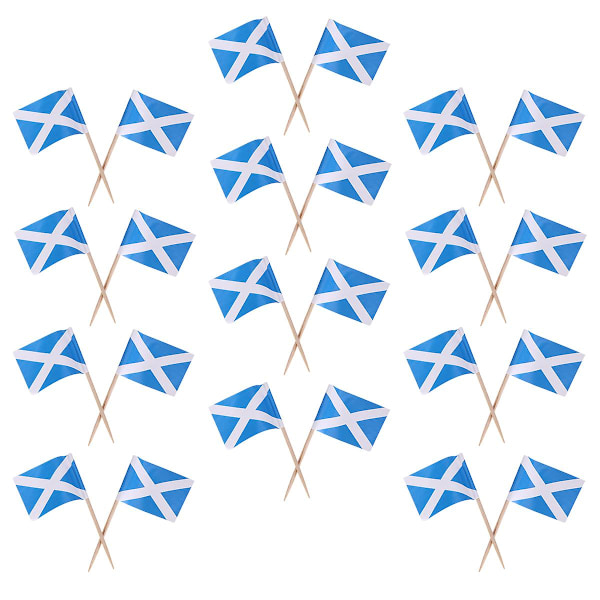 100 st Desert Dekoration Skottlands Flagga Tandpetare Världen Land Stick Flaggor Skotsk Flagga Plocka Skotsk F