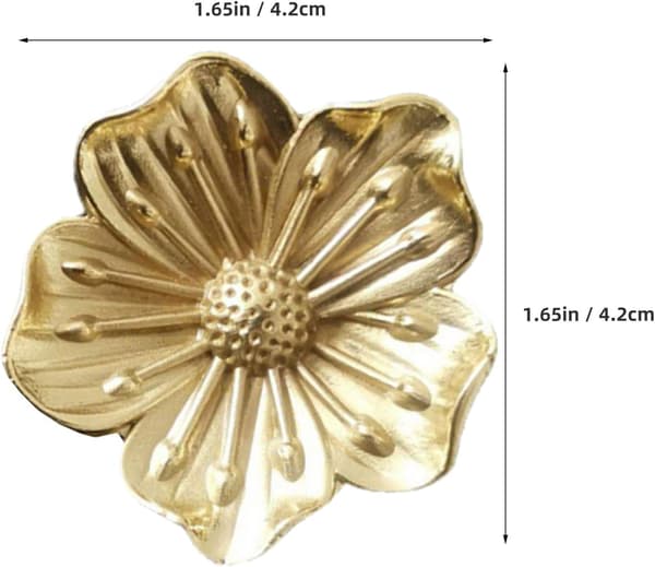 Vintage Brass Flower Box Knobs Golden Single Hole Cabinet Handles Elegant Flower Pulls