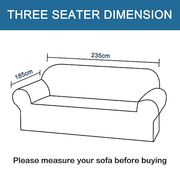 Stræk Sofa Betræk Møbelbeskytter Settee Frakke Blød Med Elastisk Bundchecks Fleece Universal Ensfarvet Sofa Betræk Sort 185x235cm Black 185x235cm
