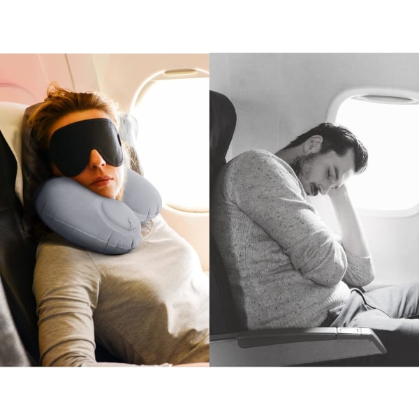 Oppblåsbar reisepute, nakkepute for reise, oppblåsbar nakkepute for reise, flypute, oppblåsbar pute, avi pillo