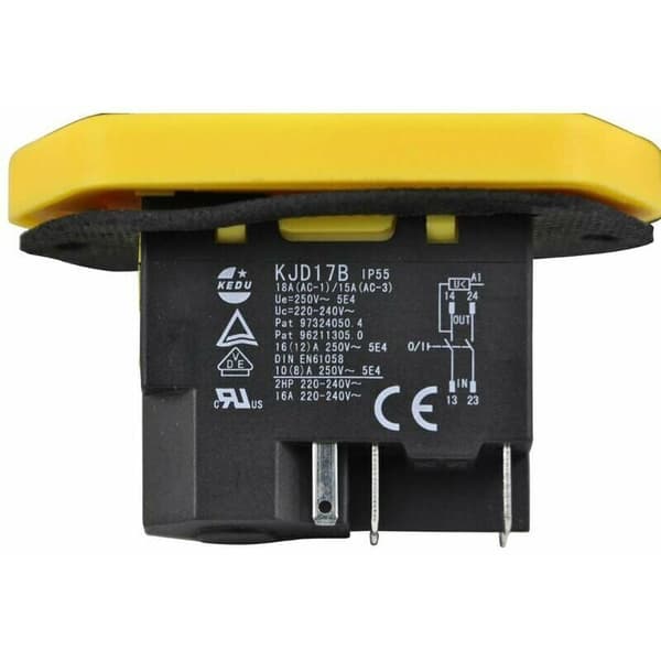 Integrert bryter - 230V spenningsfri bryter KJD17 B/YH02-A 5, vanntett panel, startknapp