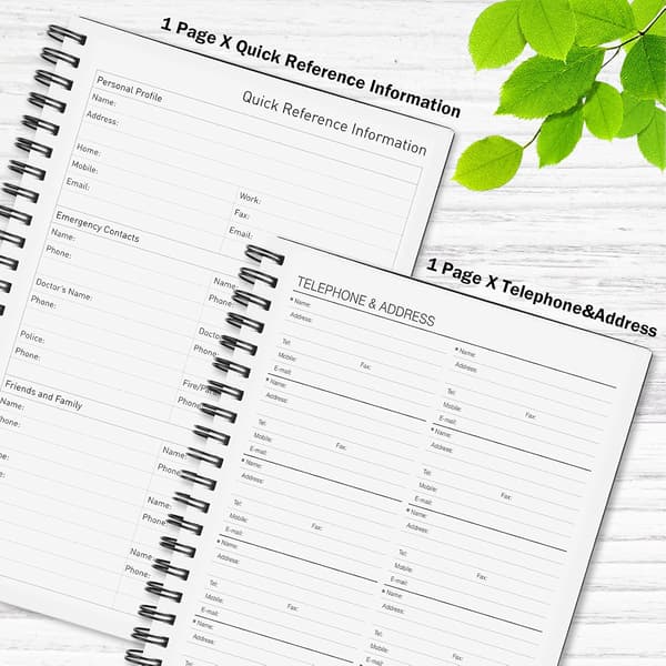 Undated Daily Planner - To-Do List Notebook with Spiral Binding