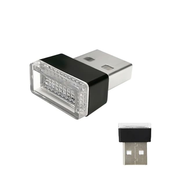 USB Stemningslys, LED til Bilinteriør, LED Bilinteriørbelysning, Bilinteriørbelysning, Interiørbelysning Bil - Lyseblå