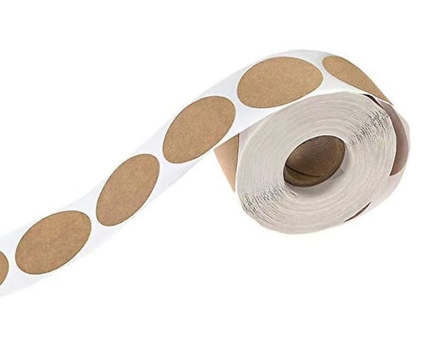 2 Rolls Natural Brown Kraft Labels (500 per roll) - Round Blank Labels