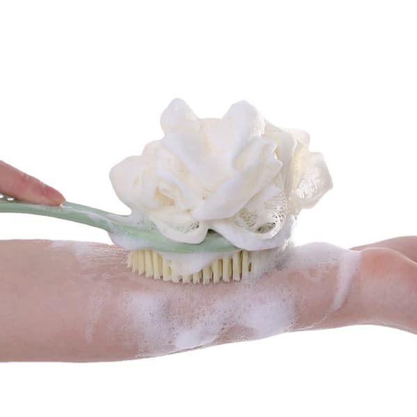 Soft Back Massage Shower Brush with Long Handle, Silicone Brush for the Back