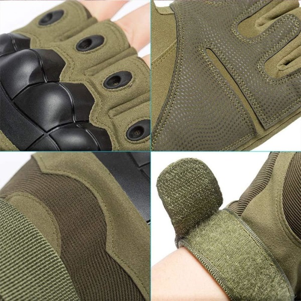 Halvfinger taktiske handsker med ledbeskyttelse, skridsikre og modstandsdygtige sportshandsker, militærhandsker til mænd og kvinder