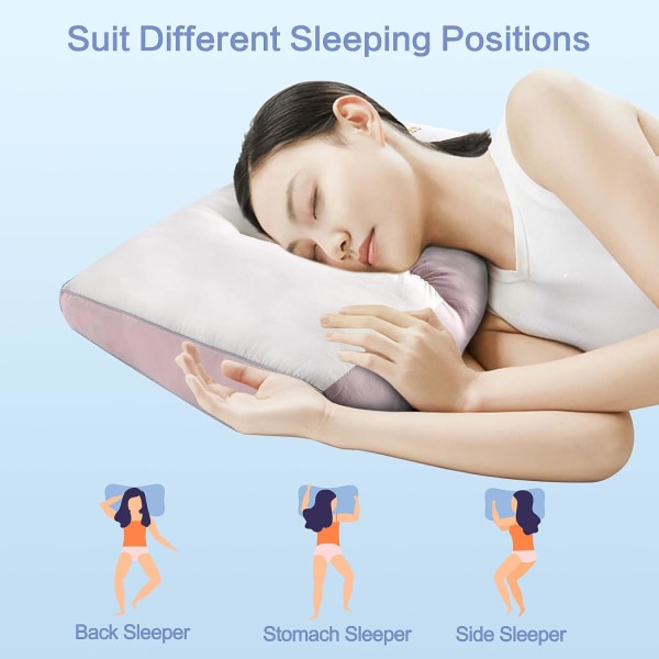 Pute for nakkesmerter, luktfri ortopedisk konturdesign, ergonomisk cervikal sengepute for å sove, komfortgran