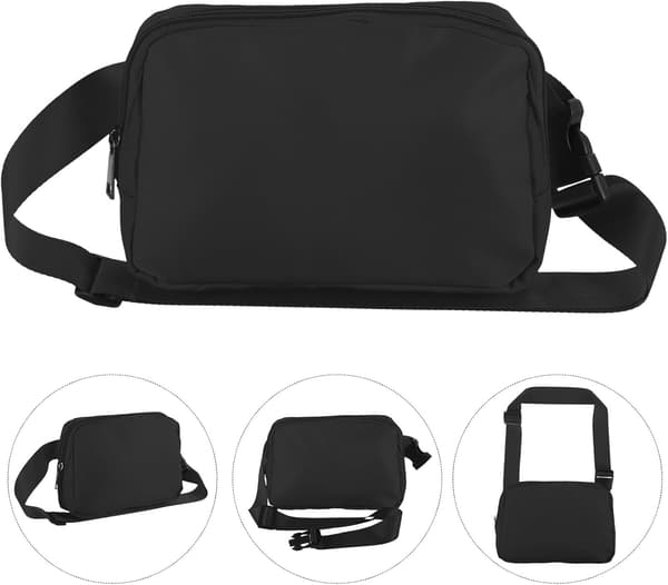 Waterproof Nylon Waist Bag with Adjustable Strap, Multifunctional Running Bag