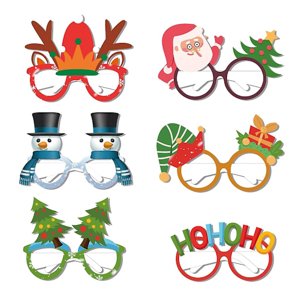 Julklappstema Pappglasögonram Dekoration DIY Julglas Festglas