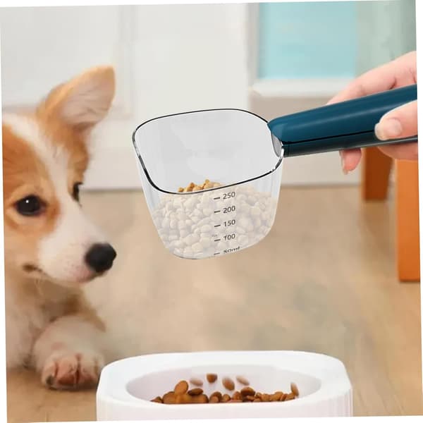 Målekop til hundefoder med vægt, præcis skefuld til kæledyrsfoder, multifunktionel ABS-ske