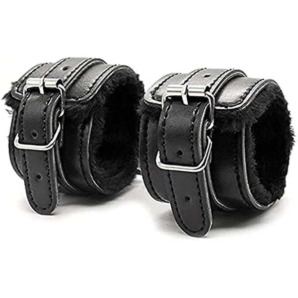 Punk Ny Fluffy Håndledd Lær Håndjern Armbånd Mykt Plysjfôr Håndledd Håndjern Armbånd Benmansjetter Rollespill Treningsbånd Bånd Avtakbar For Ho