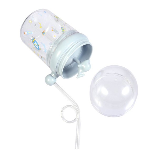 Barnens Valsprutningskopp med sugrör Sommarplastbarnsugrörvattenkopp Blå 15x6x6cm