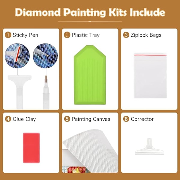 5D Timanttimaalaussetti Aikuisille, Timanttimaalauskuvat Kukkia ja Kauneuksia, Taiteen DIY-Käsityö Timanttimaalaussetti Lahjaksi ja