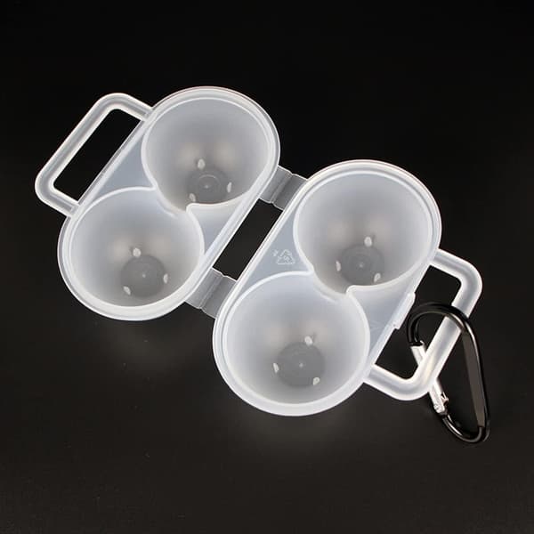 Egg Storage 2-pack 2-compartment with D-buckle, Practical egg storage - Portable, PP material, for picnic and swimming