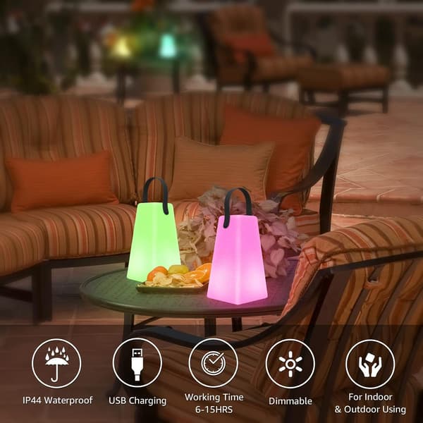 Dimmable Outdoor Table Lamp, Rechargeable Cordless LED Table Lamp