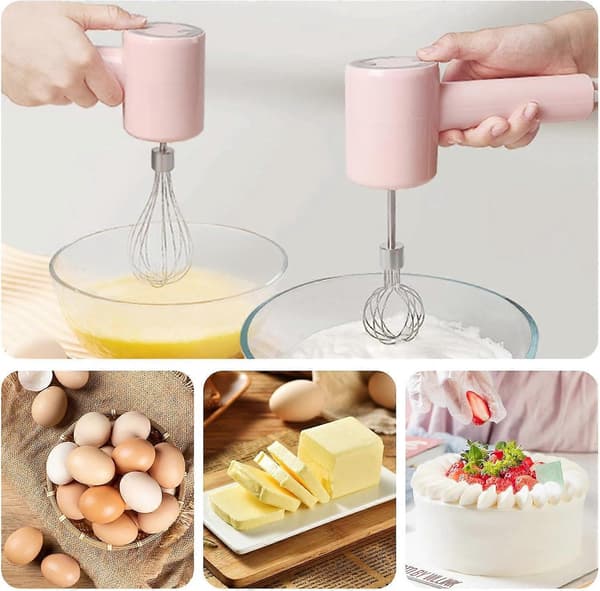 Egg Whisk - Silent Electric Egg Whisk Rechargeable Automatic Mixer Kitchen Baking Cooking Gadgets Long Battery Life