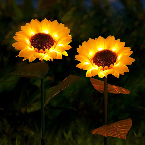 Sunflower Solar Lights Outdoor, Oppgraderte Solar Garden Stake Lights, Solar Waterproof LED Light, Perfekt bruk for hage,