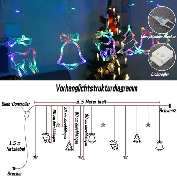Christmas Tree Window Lights, 5 Meter Indoor String Lights, LED Christmas