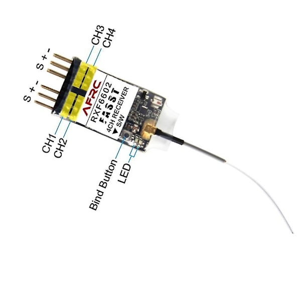 Rxf6602 Mini-vastaanotin Futaba Fasst 6ex, 7c, Tm-7, Tm-8, T8fg, T10c, Tm-10, T10cg, T12z, T12fg -järjestelmille