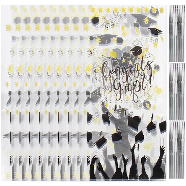 120 stk. Gradueringsgodteriposer Gaveposer Emballasjeposer Kjeksposer 27,5X12,5X0,01CM