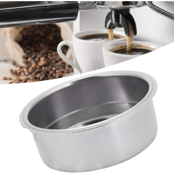 Ultraohut ruostumattomasta teräksestä valmistettu kahvinsuodatinkori, kaksikerroksinen, yksi-/kaksikuppikahvi, 51 mm:n paineistettu huokoinen suodatin, kahvinkeittimen vaihtotarvike