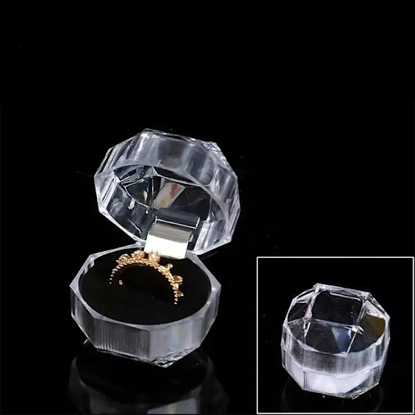 Ringdisplayboxhållare Stativ Smyckeshållare Klar Smyckestativ Frieri Ringask Engagement Smyckeskrin