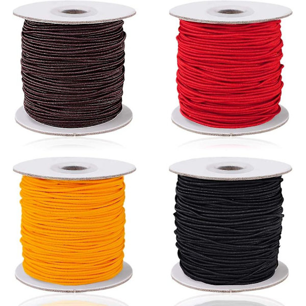 4 Ruller 0,8 mm/1 mm Elastisk Tråd For Smykker Og Armbåndslaging 50 Meter/rull (4 Farger)