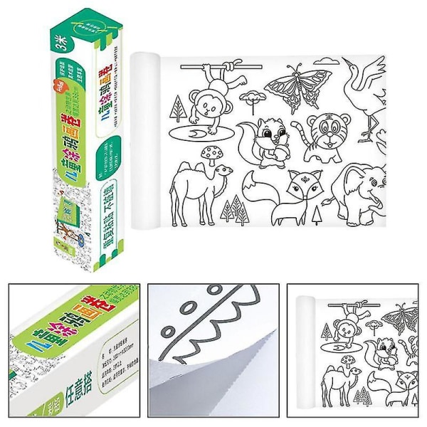 Ritpapper för barn Giant målarpappersrulle för barn Sticky ritpappersrulle för småbarn Jumbo målarpappersrulle för barnVit