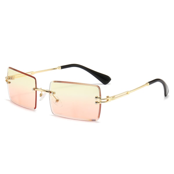 2 STK tonede linsebriller Elegante beskyttelsesbriller Guldben Pink linse+glasses de terre rektangulære solbriller til kvinder