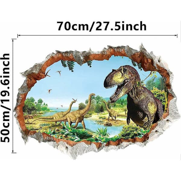 Dinosaurieväggdekal för barnrum, stor dinosaurieväggdekal, dinosaurieväggdekal för barns sovrum