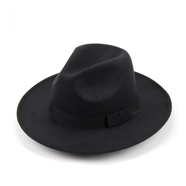 Ny Hatte Mænd Mænd Filthat Klassisk Hat Uld Hat Gentleman Hat Damer Filt KasketSort Black