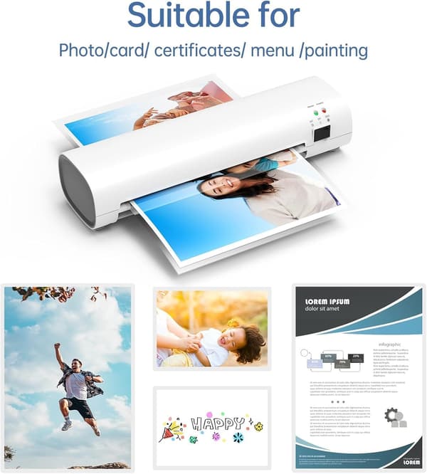 Smart Temperature Control Laminator - Fast Warm-up, Automatic Feeding & Quiet Operation for Home, Office & School