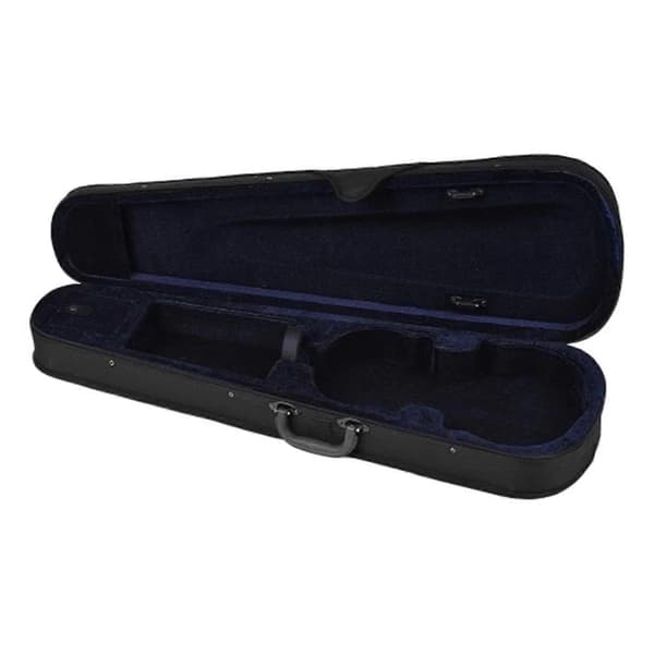 Lightweight Black and Blue Violin Case with Handle and Accessory Pocket
