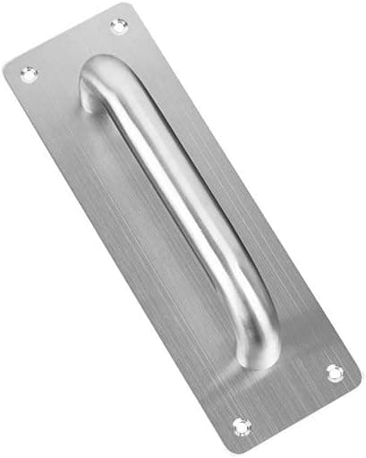 Sliding Door Handle, Exterior Gate Handle Push Door Handle Backplate Stainless Steel Handle with Backplate, Push Door Handle
