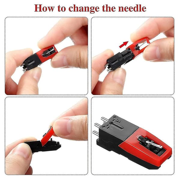 Record Player Needle, 1 Pc Record Player Cartridge With 4 Pcs Diamond Stylus Replacement