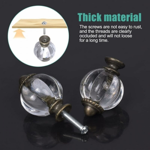 8 Pcs Cabinet Drawer Door Knobs Clear Crystal Drawer Handles Pull