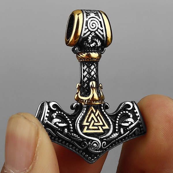 Norse Viking Thors Hammer Necklace Men Talisman Jewelry