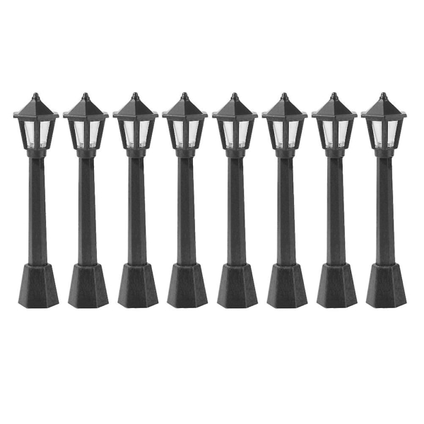 8 st Miniatyr Simuleringsnattlampa Dekoration Modell för Mikrolandskap Svart 7.5X2x2cm Black 7.5X2x2cm