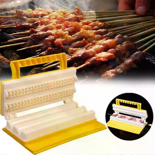 Outdoor Kitchen BBQ Kebab Maker Double / Single Row Meat Skewer Machine Quick Skewer Simple BBQ Tools Cookware Camping
